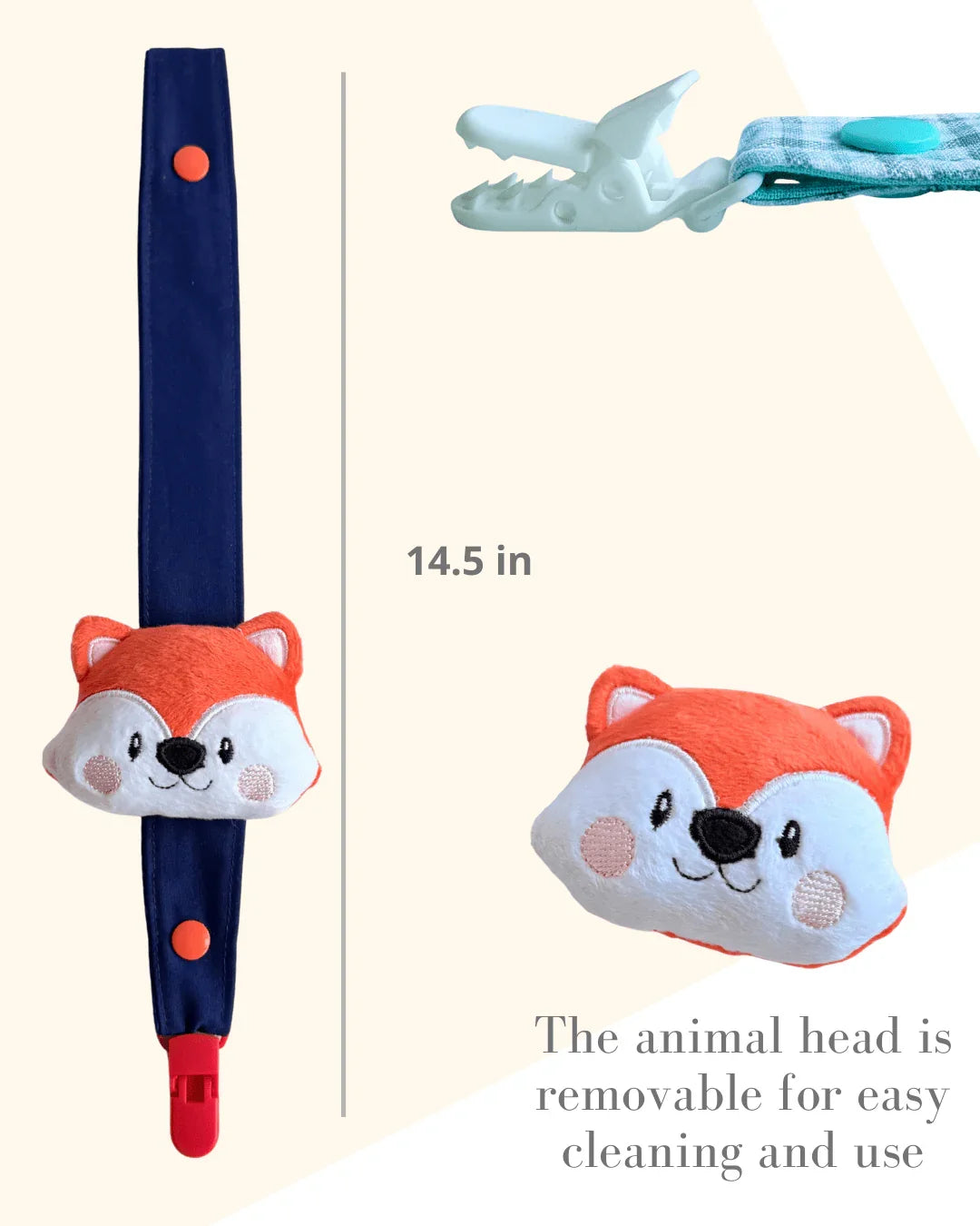 Fox Pacifier Clip - Maminas Baby Shop