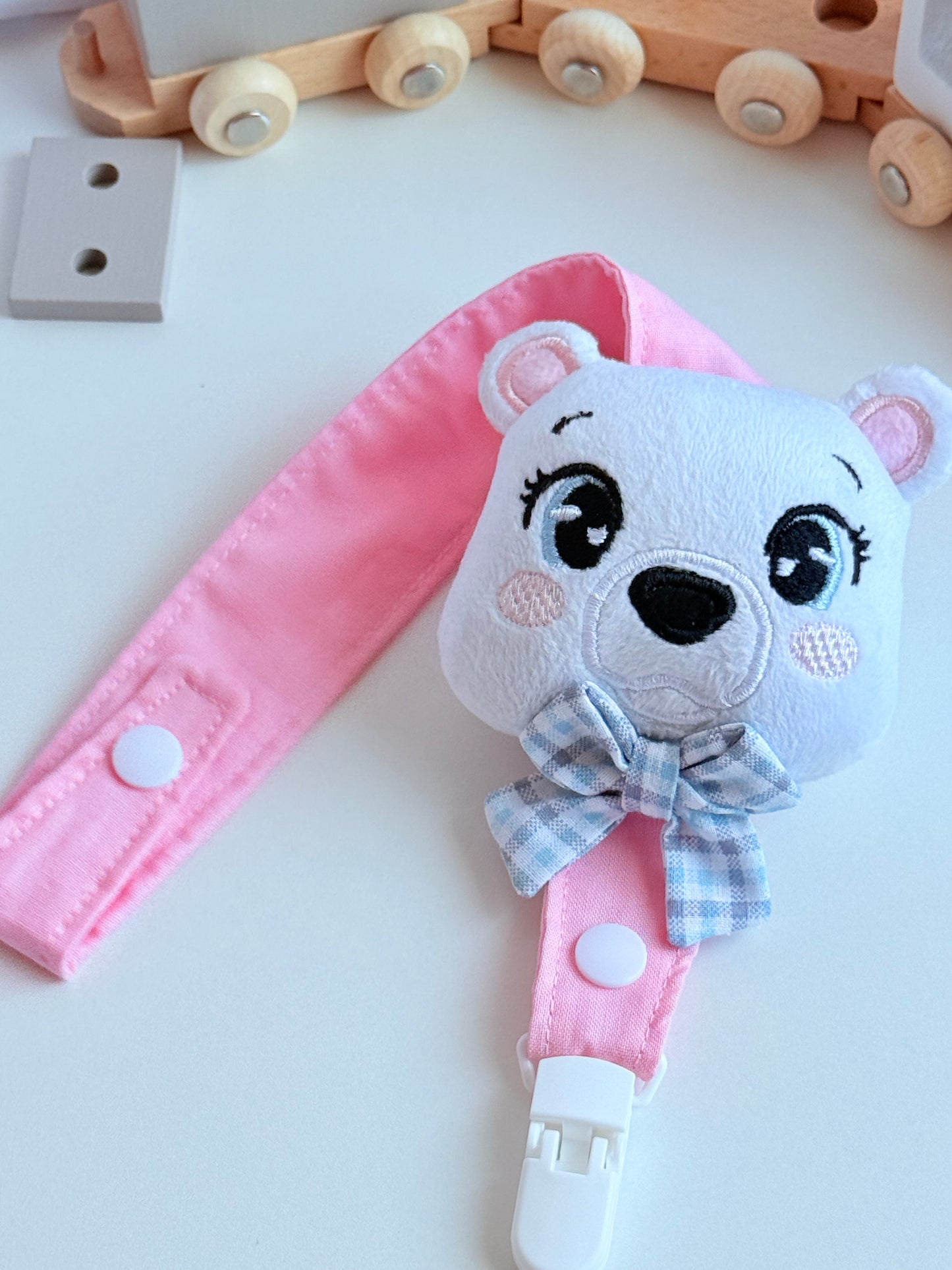 Sweet Polar Bear Pacifier Clip