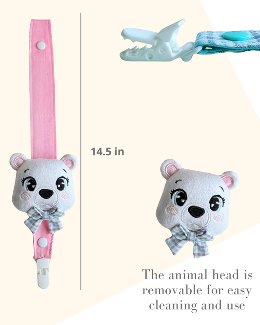 Sweet Polar Bear Pacifier Clip