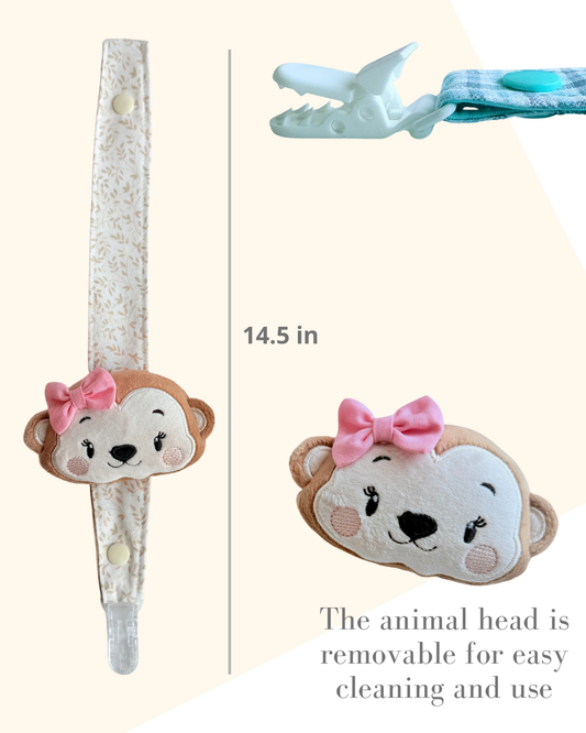 Sweet Monkey Pacifier Clip