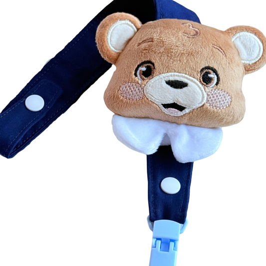 Theo Bear Pacifier Clip