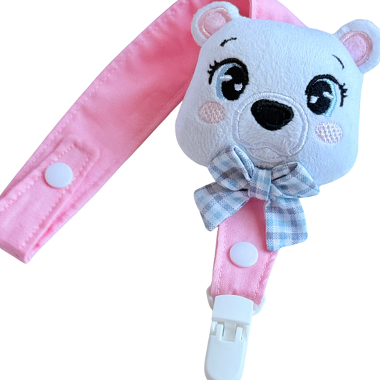 Polar Bear Pacifier Clip