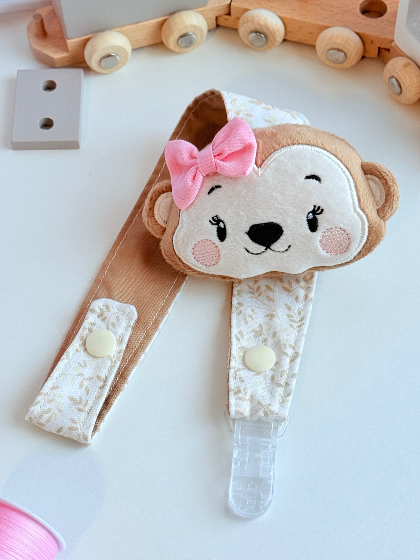 Sweet Monkey Pacifier Clip
