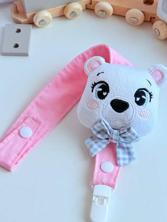 Sweet Polar Bear Pacifier Clip