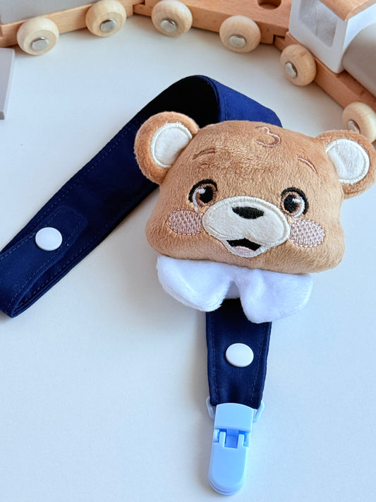 Cuddly Bear  Pacifier Clip